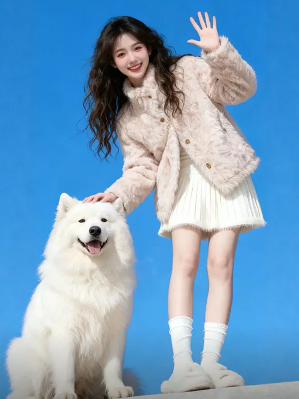 

Шикарное зимнее пальто из меха ягненка Jaet Sli, теплое ветровое зимнее пальто, молодежное однотонное длинное пальто из кожи и меха све, внутренняя модная верхняя одежда