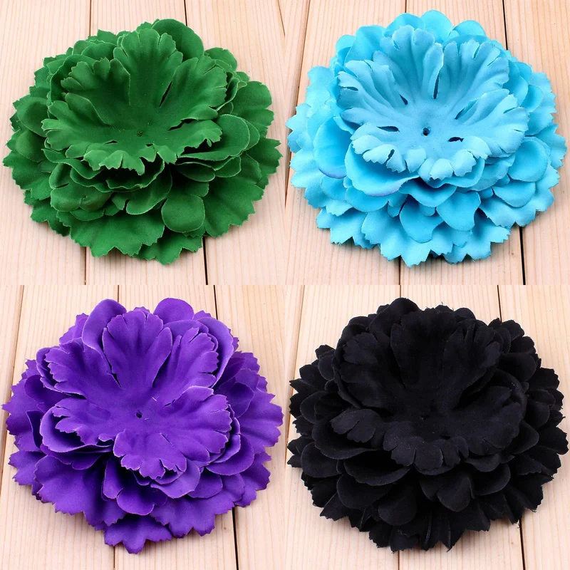 200pcs/lot 11CM 20 Colors Newborn DIY Fashion Chic Shabby Artificial Shaped Fabric Hair Flowers For Wedding Dress Decoration