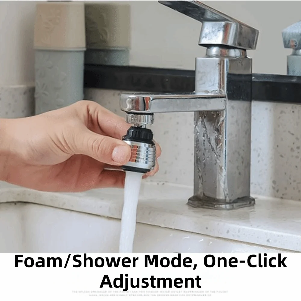 

360° Rotating Kitchen Faucet Aerator Water Saver Stainless Steel Anti-Splash Sprayer Filter Nozzle Nozzle Booster