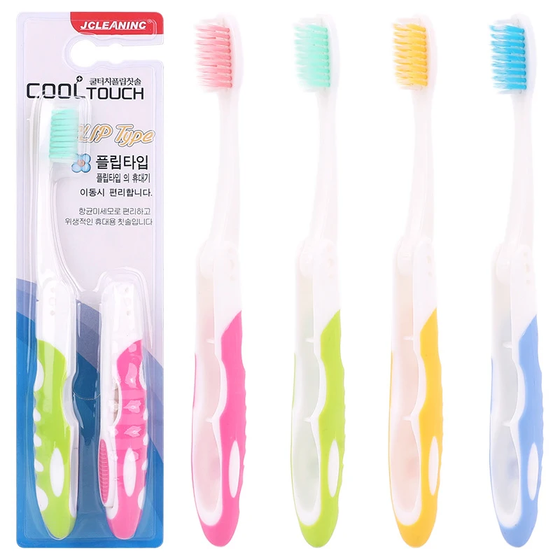 2Pcs Hygiene Oral Portable Foldable Travel Camping Toothbrush Hiking Tooth Brush Tooth Cleaning Tools Folding Toothbrush