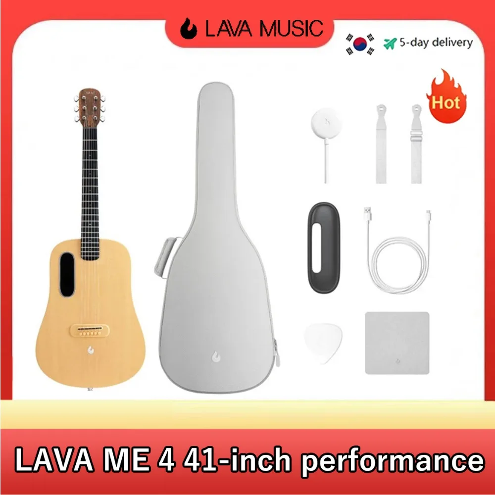 

LAVA ME 4 Basic 36 / 41 inch Solid Spruce Top HILAVA 2.0 Smart Acoustics Electric Guitar with 3.5 inch TouchScreen FreeBoost 2.0