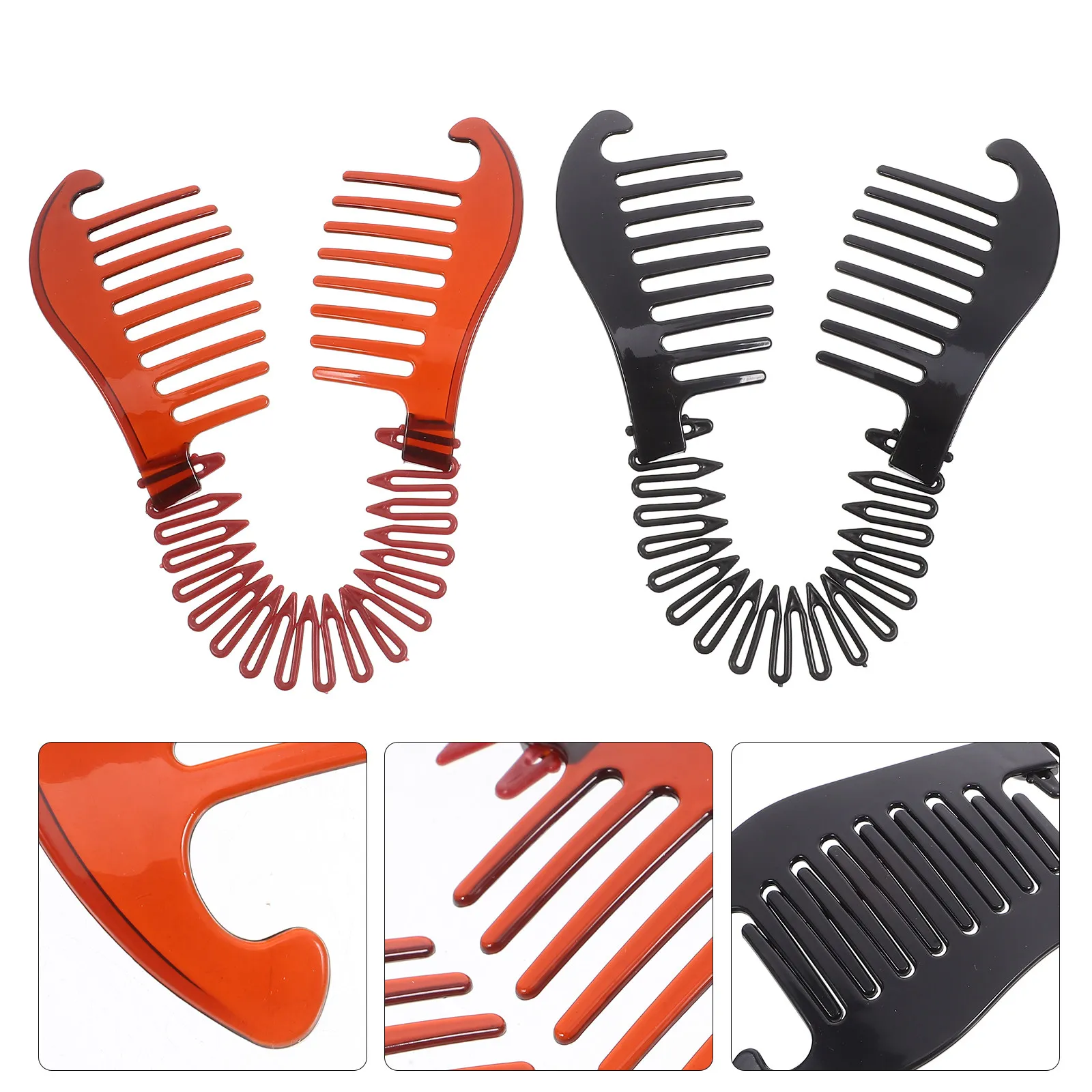 

4Pcs Premium Plastic Banana Hairpins Simple Elegant Hair Clips Non-Slip Styling Tool for Party Wedding Daily Use