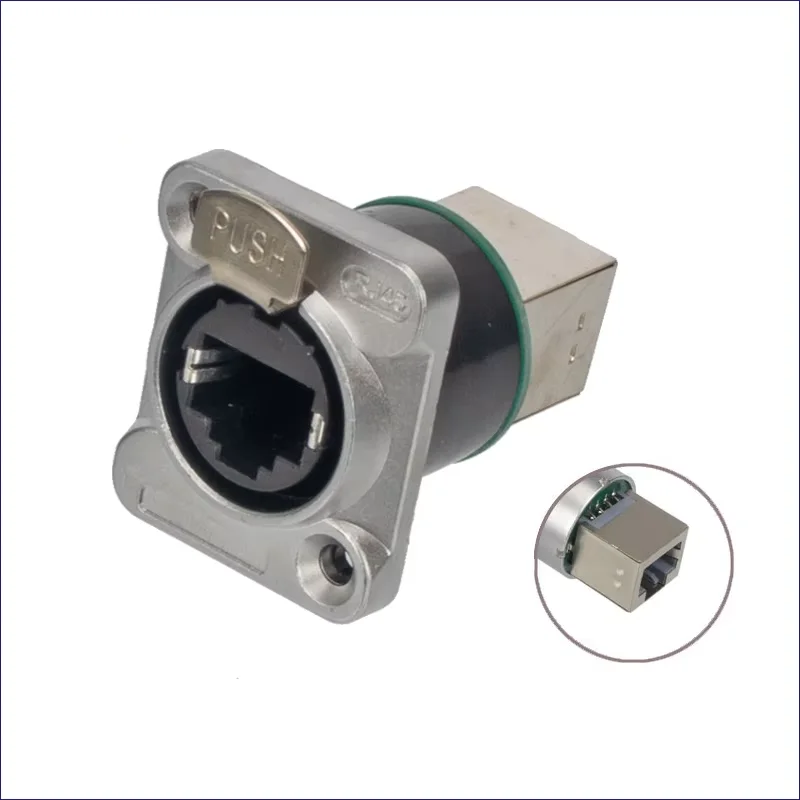 D Type Panel Mount Straight Right Angled RJ45 Female Chassis Socket Plug Ethercon Industrial RJ45 Connectors SE8FDNH-13 SE8FDNV