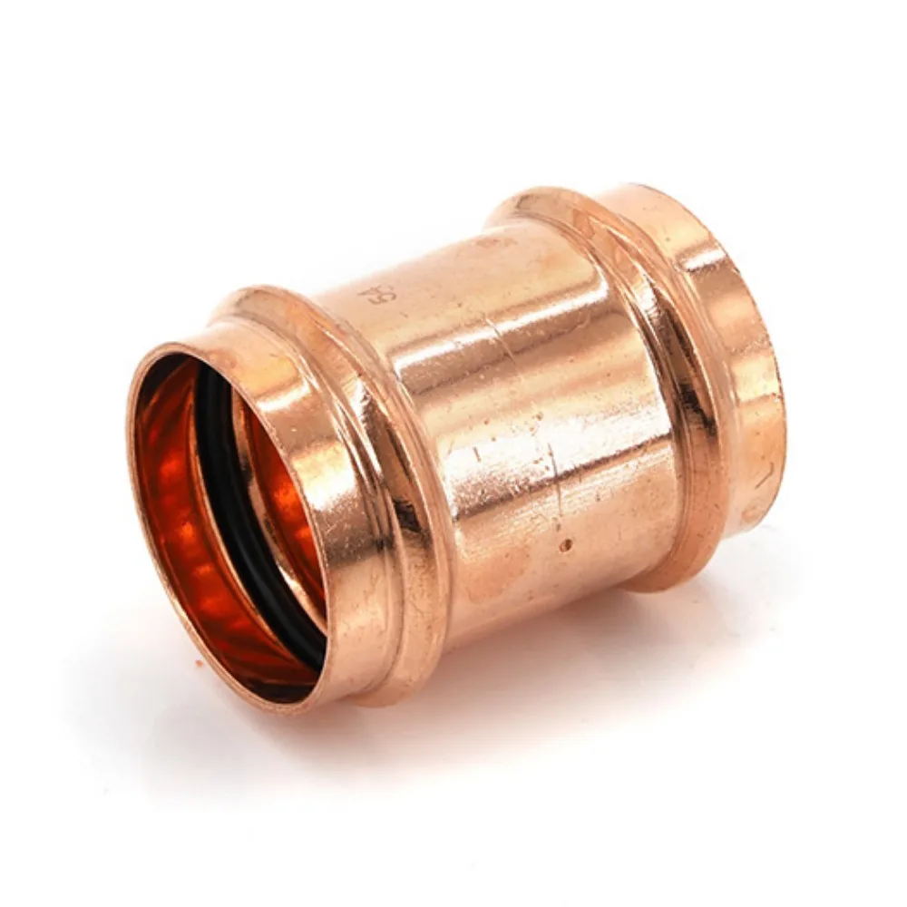 ID 15-54mm Purple Copper Double Clamp Pressure Pipe Fittings Direct V-shaped Clamp Pressure Straight Through Water Pipe Joint