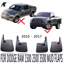 4PCS/set Black for: Dodge Ram 1500 2500 3500 mud flaps 2009-2017 No Flare Splash Guards Mud Flaps