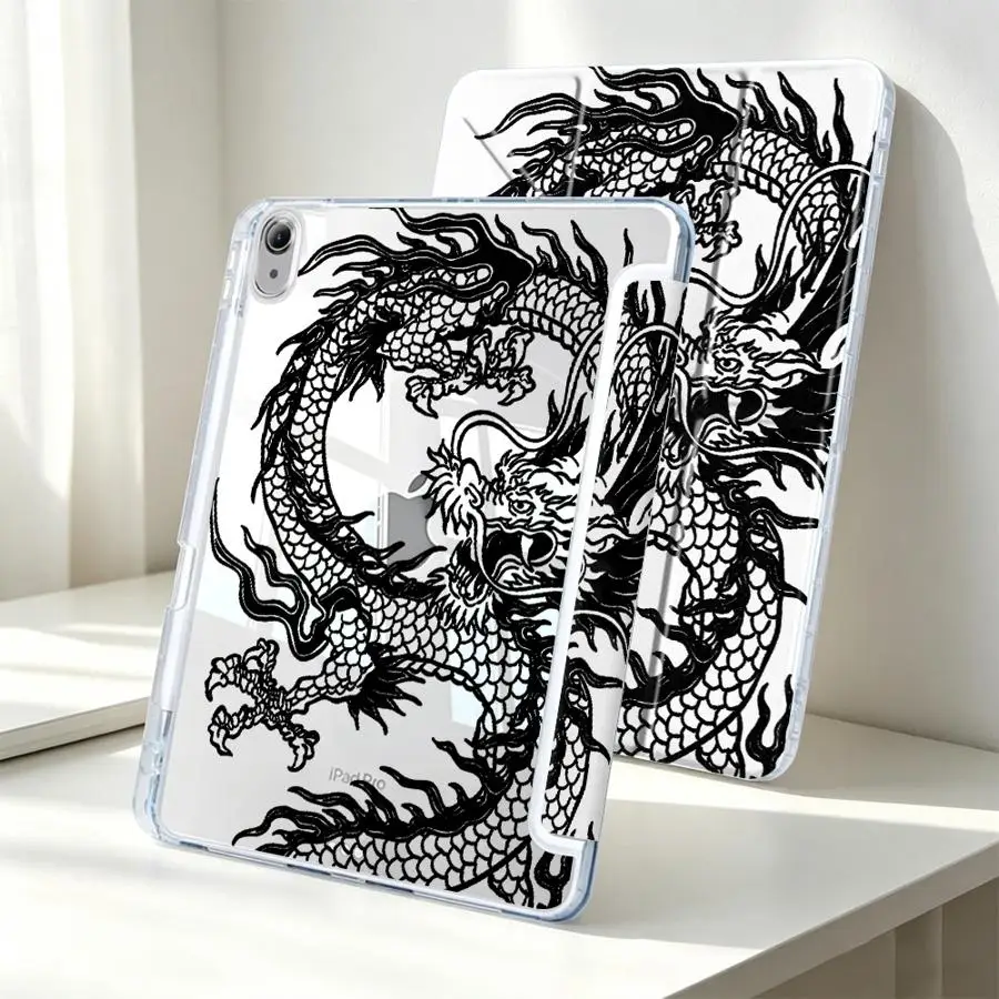 Tablet Case For Samsung Galaxy Tab A8 S10 Lite S7 FE S8 A11 A9 Plus S9 Plus With Pen Slot Cover Cool C-Chineses Dragon