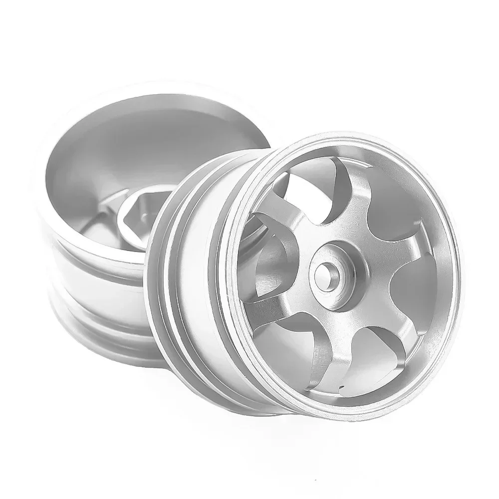 4 Piezas de Llantas Metálicas de 42 mm 1/10 para Autos de Carreras RC, Rines para Tamiya M03 M04 M05 M06 M07 MB-01 XM-01, Piezas de Mejora