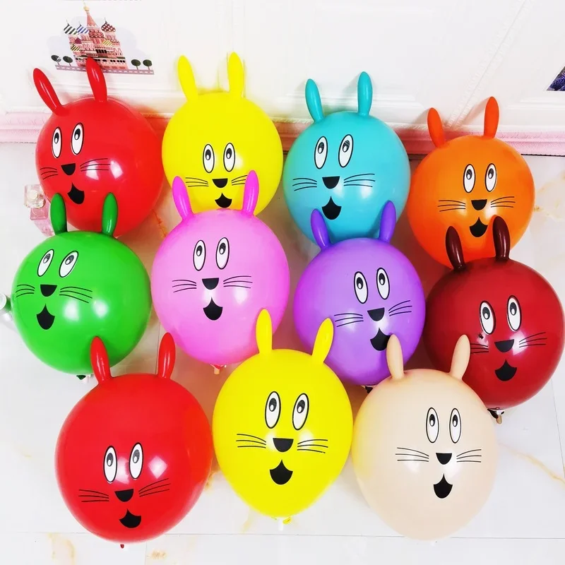 1/5/10 PCS New Cute Rabbit Inflatable Ball Birthday Wedding Anniversary Children's Day Party Decoration Latex Balloons 12-Inch