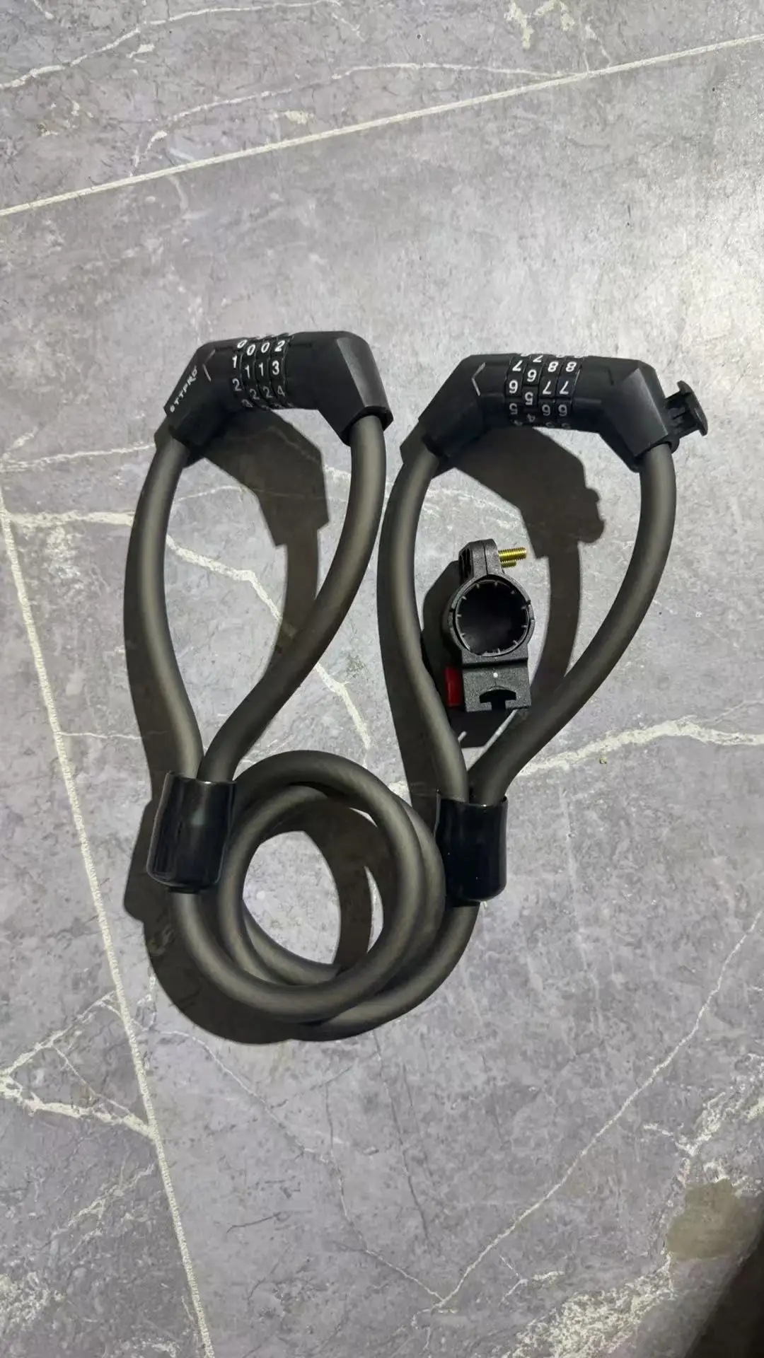 Image of TTPRO 10mm Fahrradschloss aus gehärtetem Stahlkabel | Elektrische Anti-Bolzen-Schere mit Doppelkopf-Passwortschloss