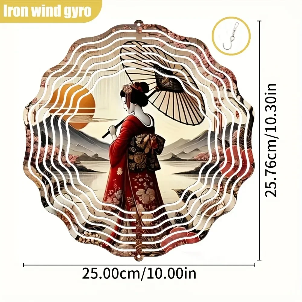 CIFBUY Metal Wind Chime 360 Rotating Wall Art Garden Decor for Outdoor Home Terrace Gift