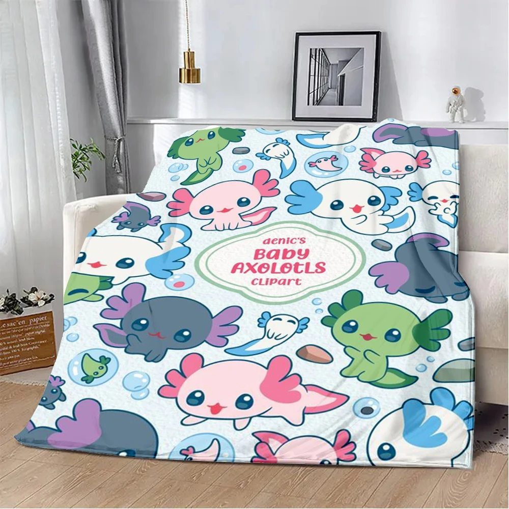 

Cute Mexican Axolotl Printed Blanket Picnic Blankets Warm Blanket Soft and Comfortable Blanket Home Travel Birthday Gift