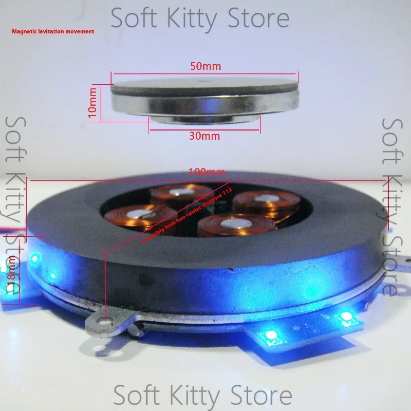Lastest 500g Magnetic Levitation Module Core Analog Circuit Magnetic Suspension with LED Lights + Power Supply