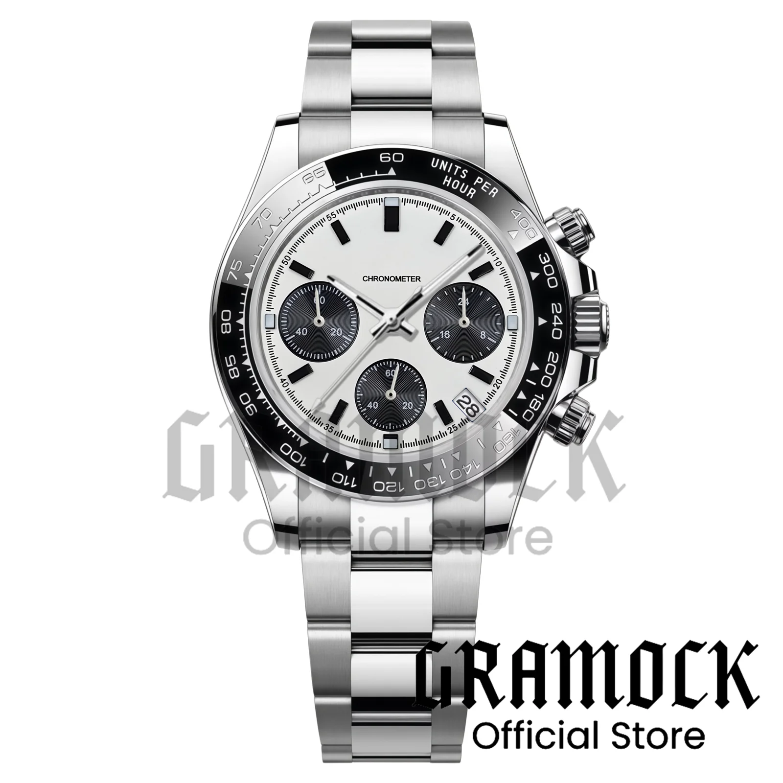 Gramock 39mm Fashion VK63A Quartz Movement Sports Men's Chronograph Watches Sapphire Glass Watch for Men Purple Dial Run Seconds