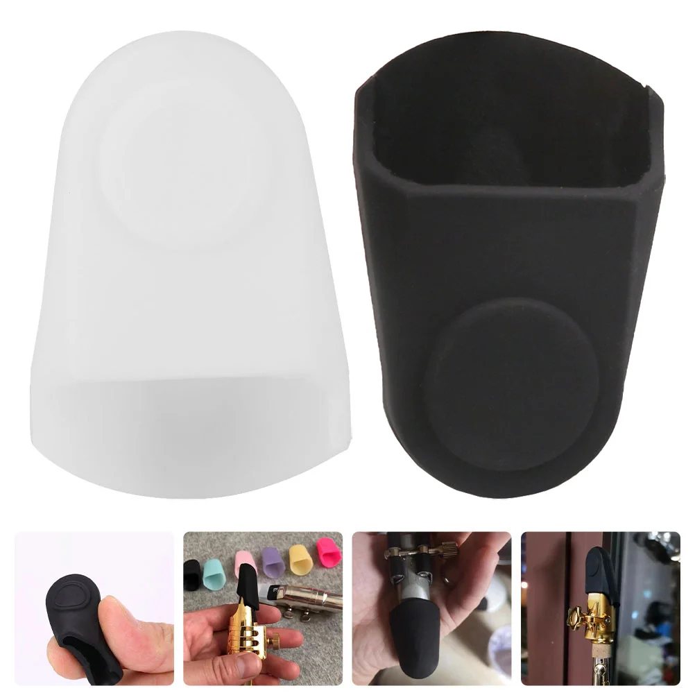 2 Pcs Saxophone Mouthpiece Case Protective Cap Creative Cover Safety Mask Protector Rubber Simple