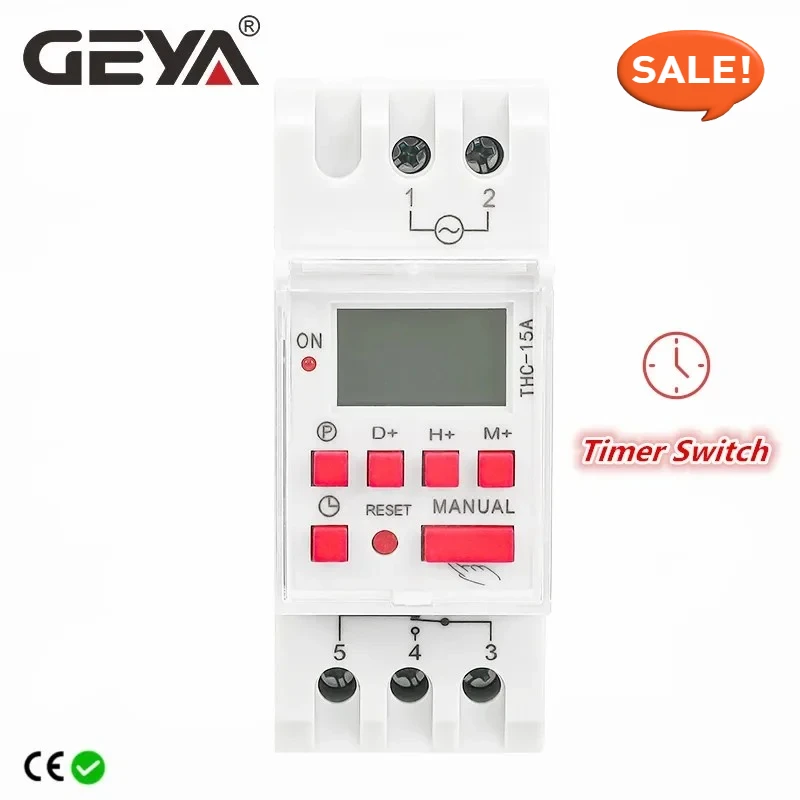 

SALE GEYA THC-16A 20A 30A Electric Digital Timer Switch Programmable AC DC 12V 24V 110V Electronic Timers
