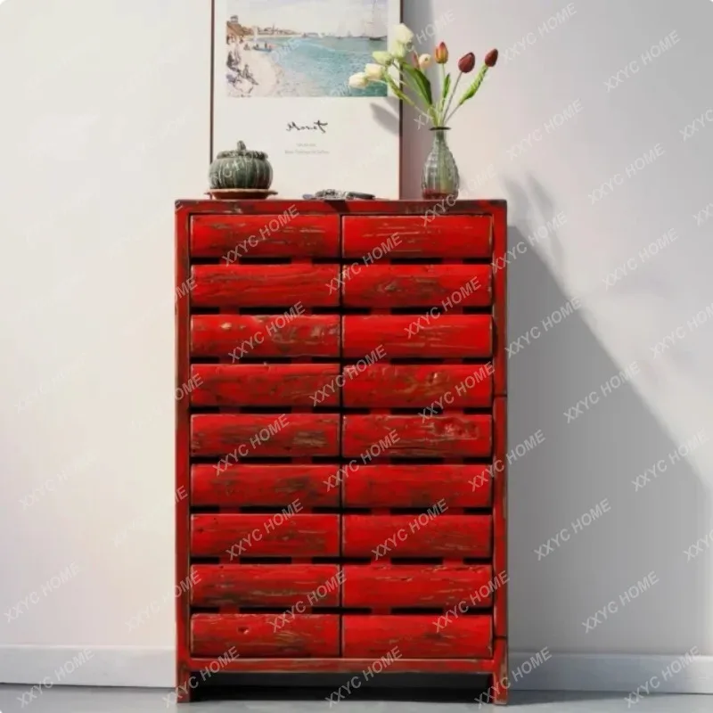 XX New Chinese-style solid wood simple household large-capacity storage and old porch cabinets