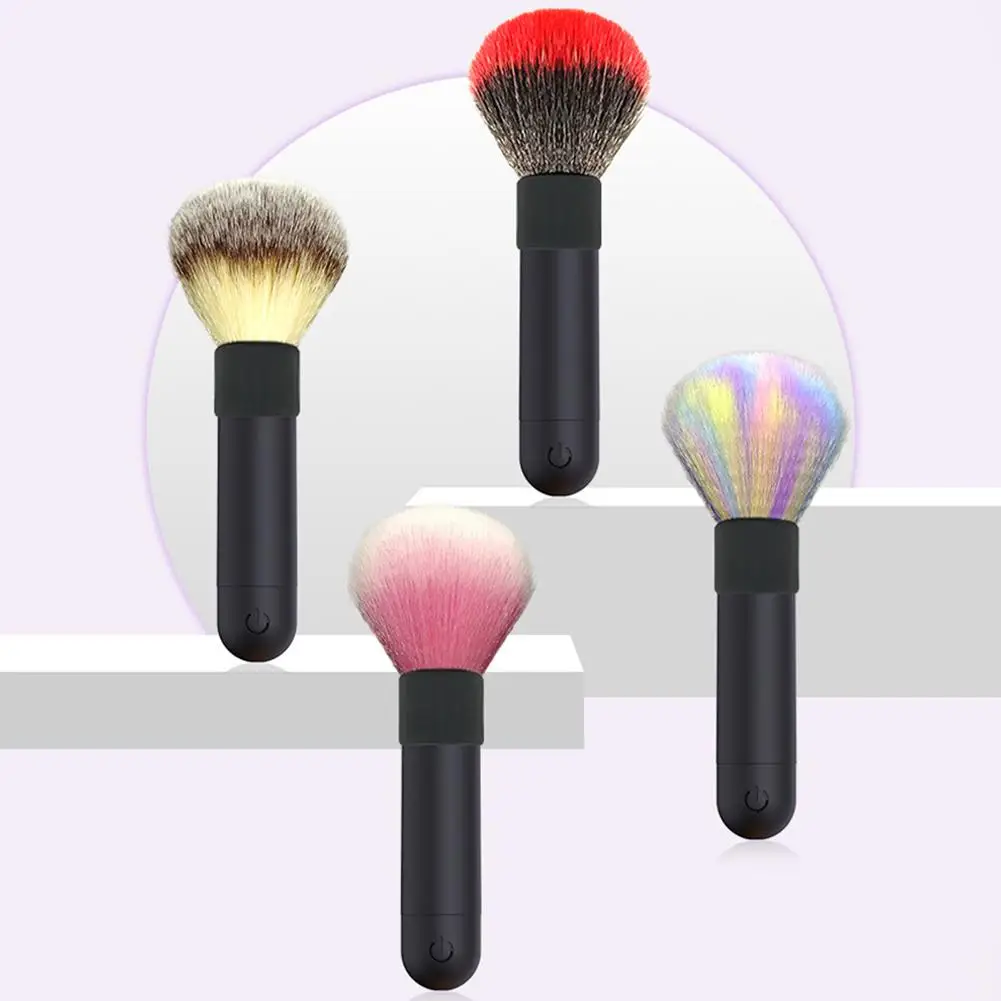 전기 파운데이션 블렌딩 브러쉬 블러쉬 페이셜 메이크업을 위한 다용도 휴대용 4 색 소프트 브리슬 뷰티 화장품 도구