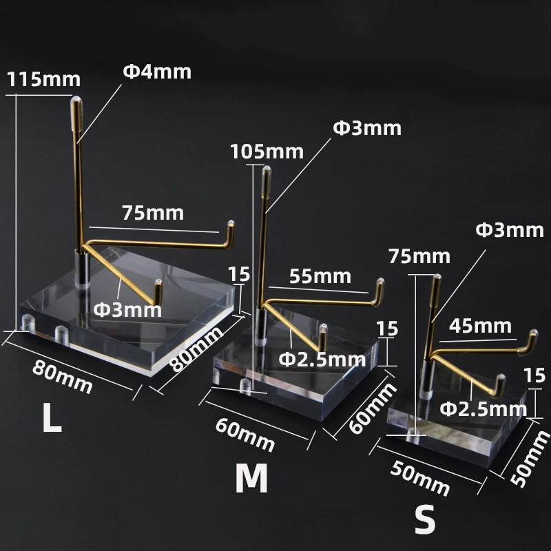 Middle acrylic stands acrylic display stand for mineral rock crystal agate acrylic holder metal display