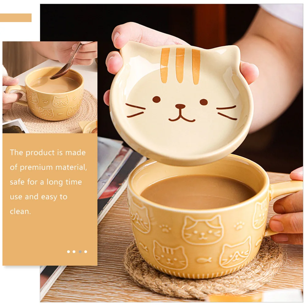

Керамическая кофейная кружка с рисунком кота, милая чашка для чая с молоком, сока, удобная ручка, элегантный дизайн, подарок для семьи, керамическая чашка