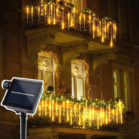 30/50cm Outdoor Fairy Light LED Solar Meteor Shower Rain String Light Holiday Garland Wedding Christmas Tree Decoration 8 Tubes