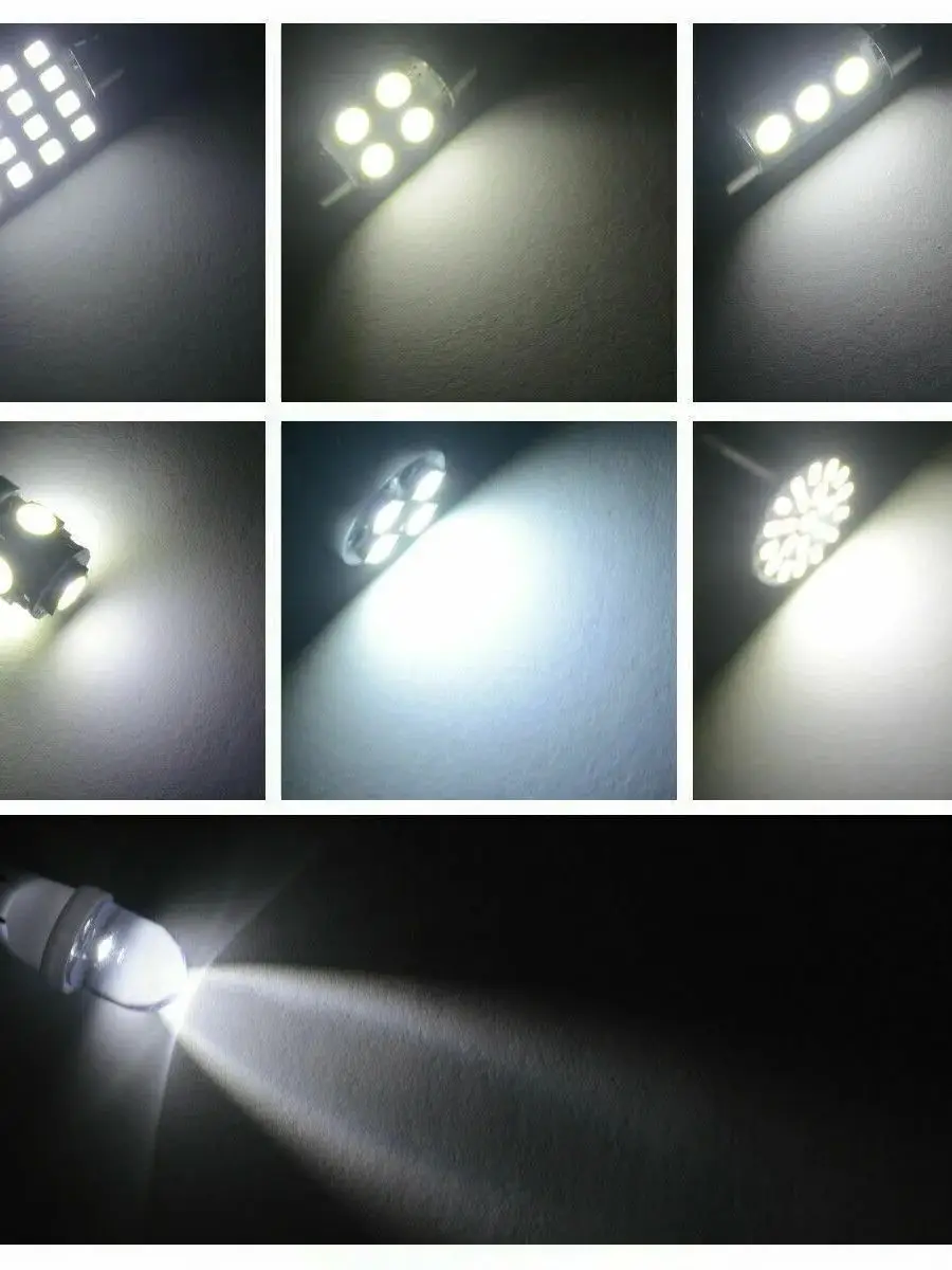 42 pçs led luzes interiores do carro t10 6000k smd led substituição placa de licença/lâmpadas