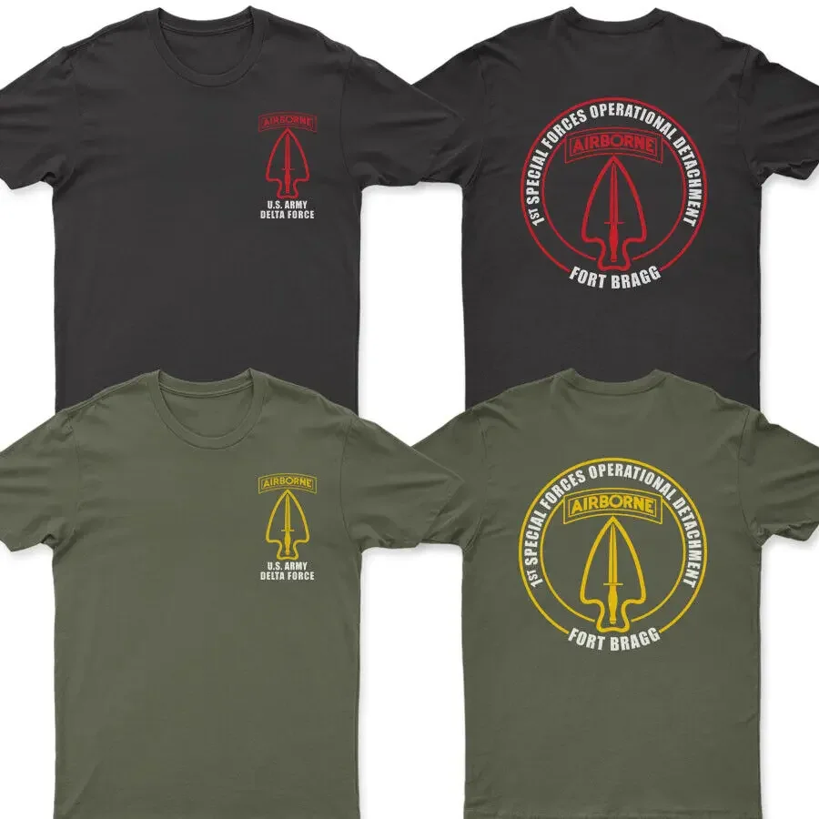 Delta Force 1st Special Forces Operational Detachment (SFOD-D) T Shirt 100% Cotton Short Sleeve O-Neck T-shirt Casual Mens Top