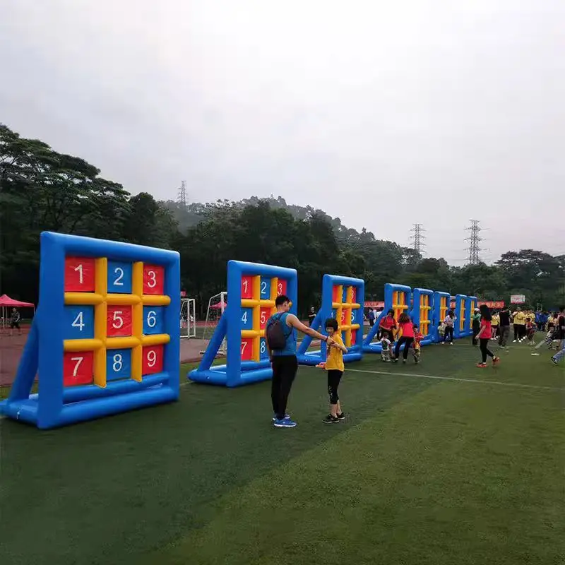 Gran oferta de portería de fútbol inflable, portería de entrenamiento de PVC, juegos deportivos, portería de fútbol, juegos inflables de construcción de equipos