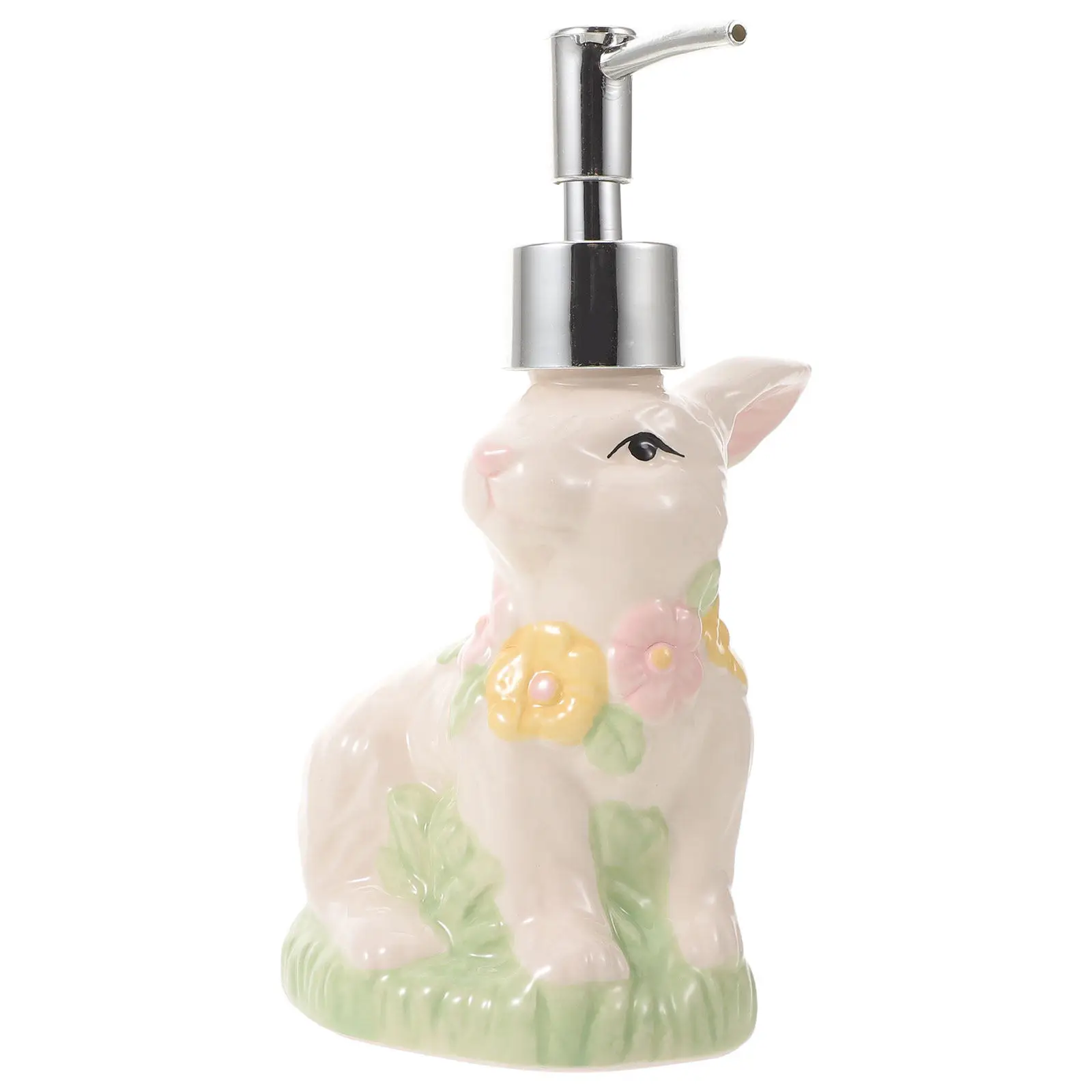 

Bunny Ceramic Soap Bottle Easter Lotion Dispenser Refillable Pump Dispenser Cute Easter Bunny Decor Bathroom Kitchen Soap Pump