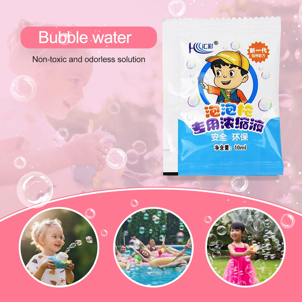 무취 농축 거품 용액, 10ml 액체 비누 물 리필, 안전 물 장난감, 버블건용 액세서리, 10 개, 50 개, 100 개