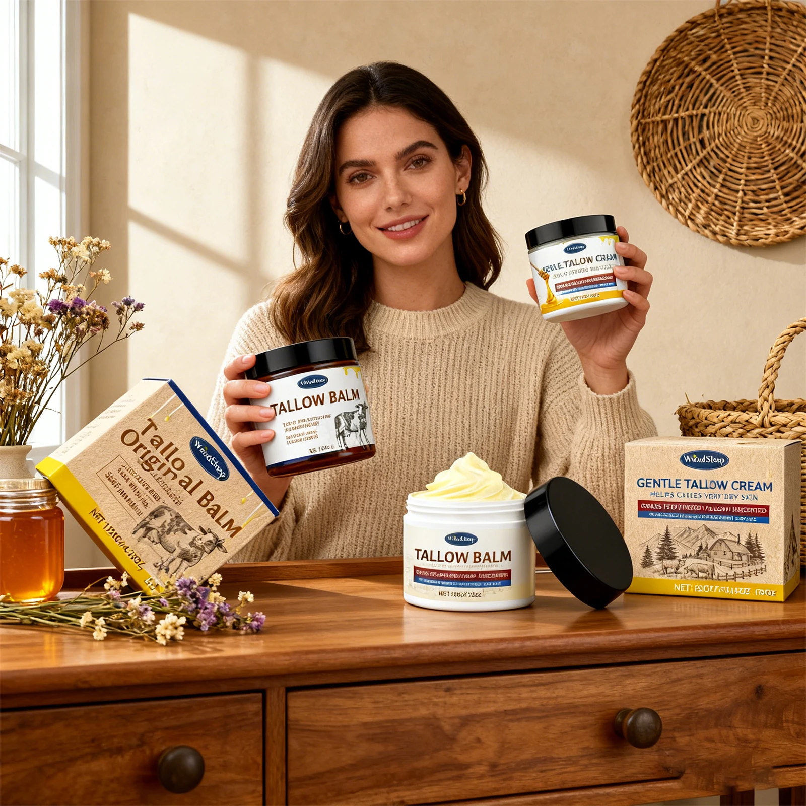 

Beef Tallow Moisturizer Deep Hydration for Dry Skin Repair Soothing Gentle Lock Moisture Firm Smooth Skin Daily Care All Skin