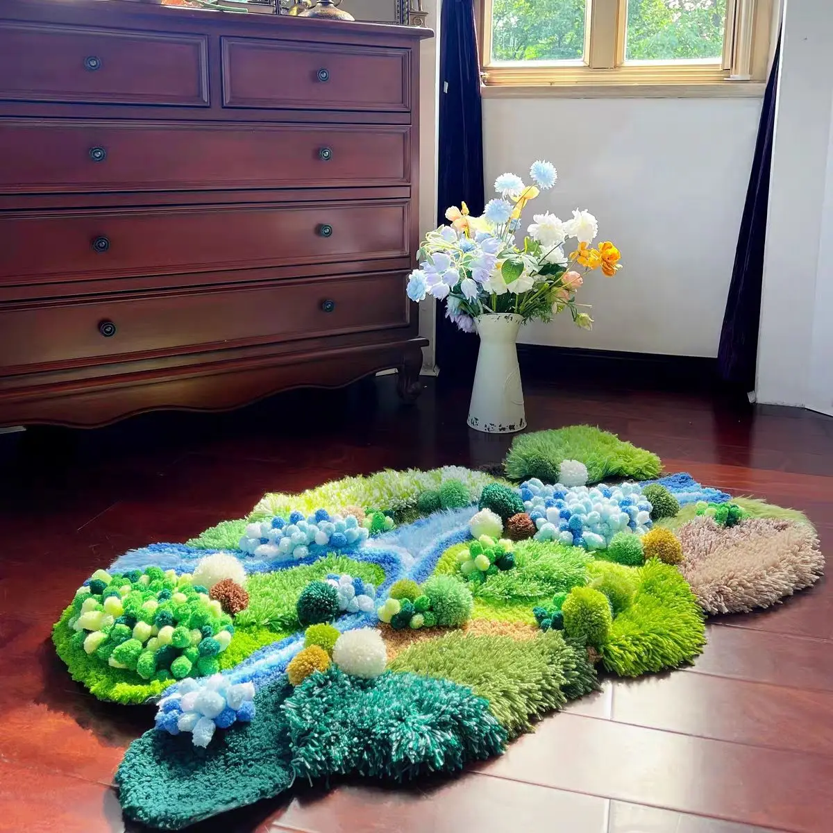 Moss Carpet Room Bedroom Surrounded by Wedding and Wedding Senior Sofa Net Red Carpet