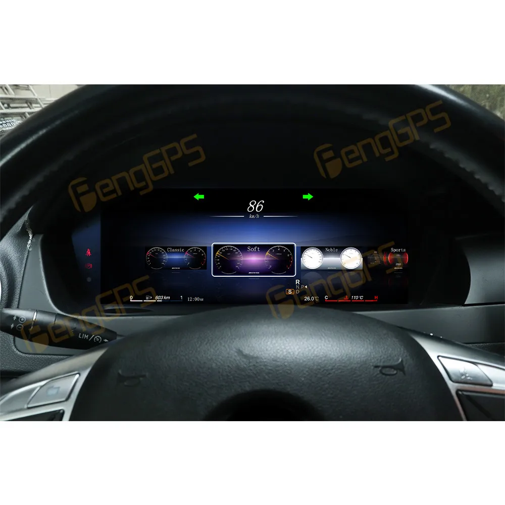 12.3 Inch Digital Cluster For Mercedes-Benz C W204 2011-2014 LCD Instrument Panel Virtual CockPit Speed Meter Dashboard Linux