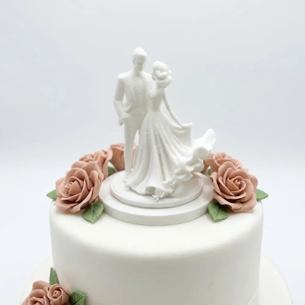 Cake Statues Crafts Bride And Groom Sculpture Rustic Wedding Decor Black and White Design Bride And Groom Statues Plastic