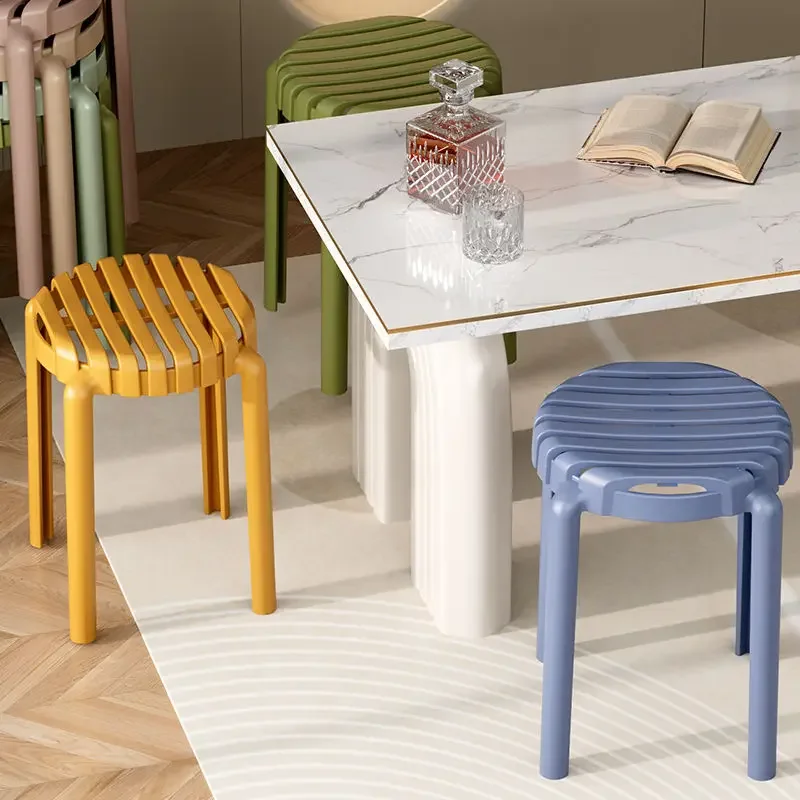 Living Room Plastic Stool Bench Lightweight Stackable  Modern Simplicity Stool Kitchen Sedie Sala Da Pranzo Home Furniture