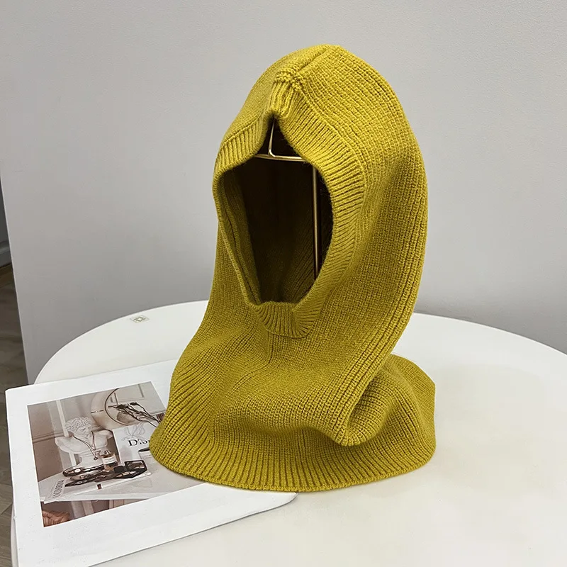 

Шапка простая однотонная Шапка Балаклава вязаный пуловер шапка женская зимняя женская шапка все в одном