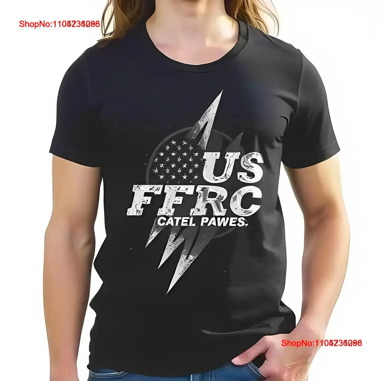 

Men's T Shirt US FFRC CATEL PAWES with Design Cotton vintage Washed designer clothes Casual Slightly fashion vintage Washed
