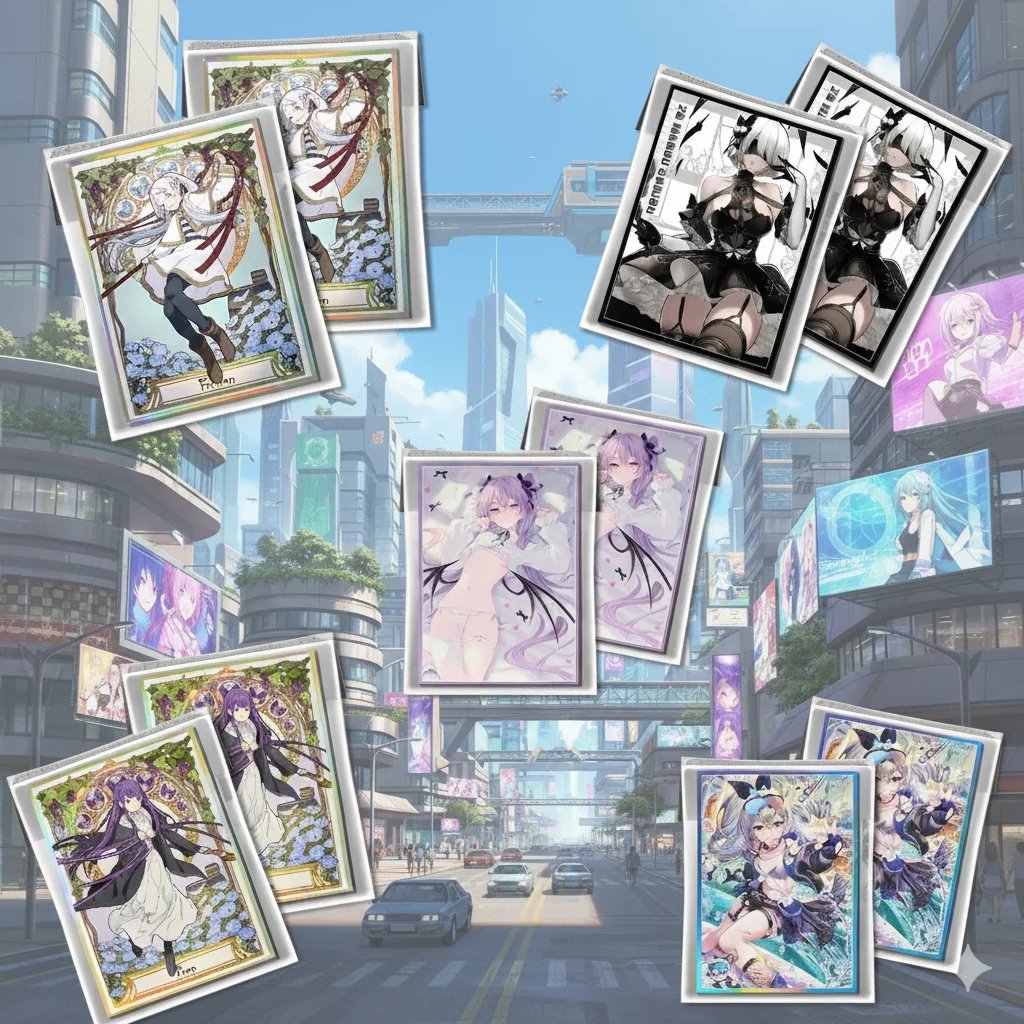 

120PCS 67x92mm Standard Size Holographic Cartoon Card Sleeves Trading Card Sleeves Card Protector for MGT/YGO/PKM