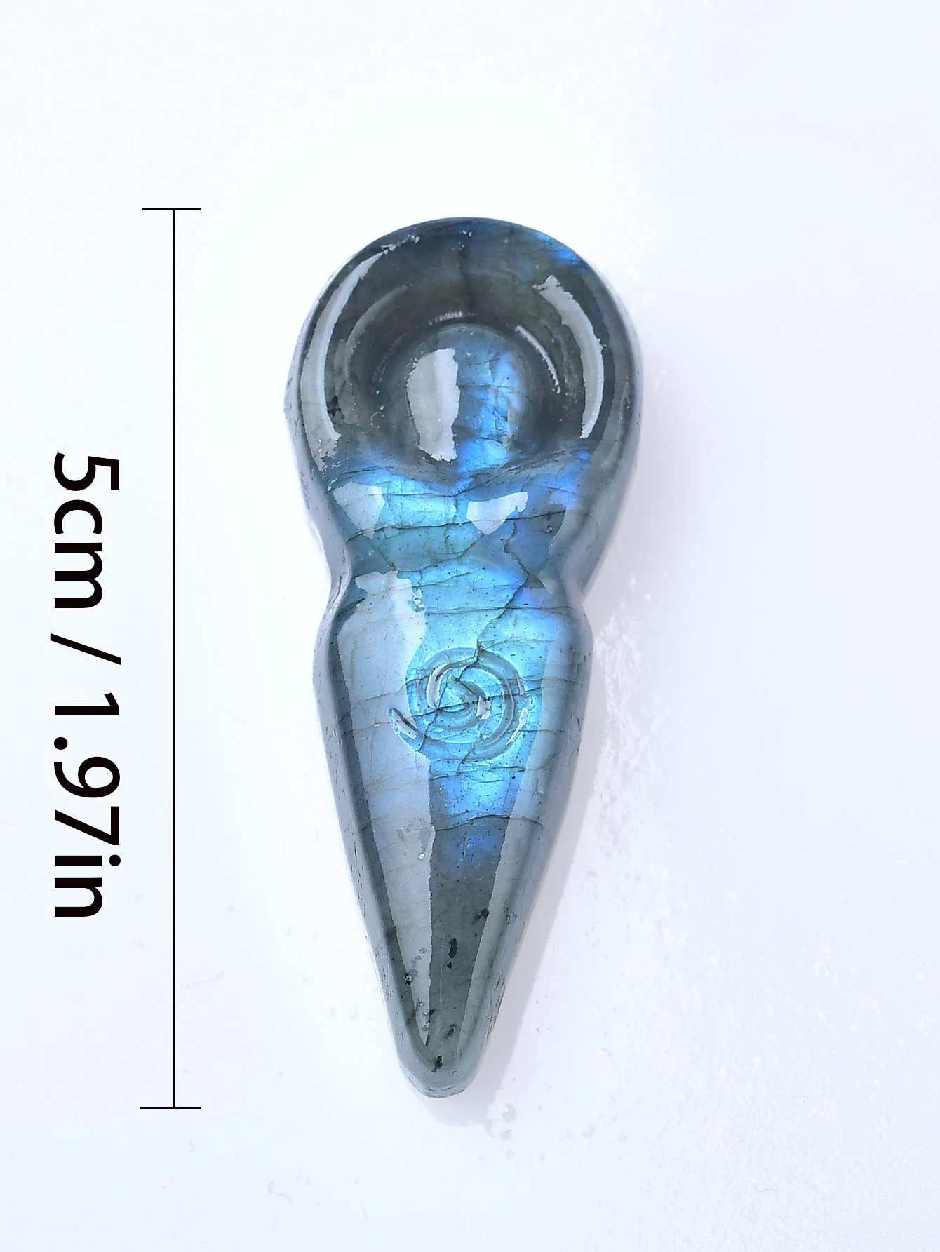 Natural Labradorite Yoga Goddess Crystal Sculpture Gift for DIY Keychain - Perfect for Home Decoration. Suitable for Meditation