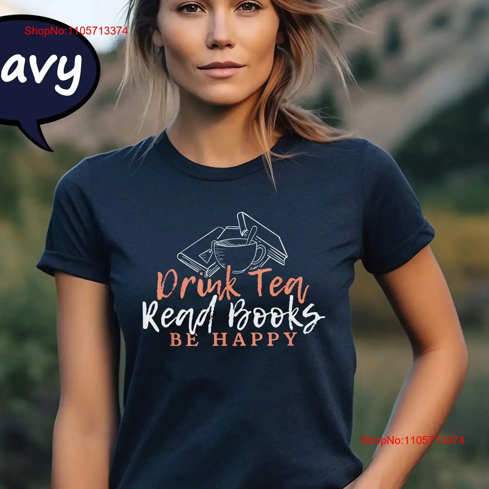 Drink Tea Read Books Be Happy T Shirt Reading Teacher Librarian Book Lover Nerd vintage Washed Breathable designer clothes