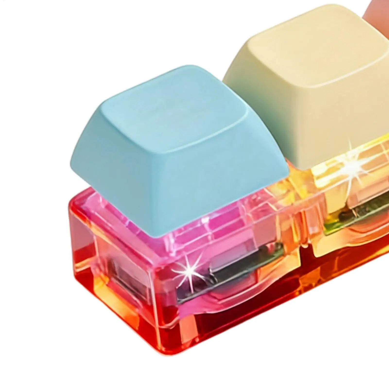 Voor volwassenen kinderen Fidget Keycap Toy Clicker Zintuiglijk speelgoed voor stressverlichting Toetsenbord Sleutelhanger Fidget Gadget