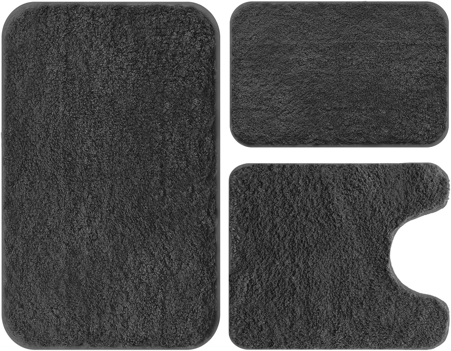 

3-х предметные очень мягкие и впитывающие коврики для ванной из микрофибры, роскошный плюшевый лохматый коврик с ковриками для ванной комнаты, ванны и душа