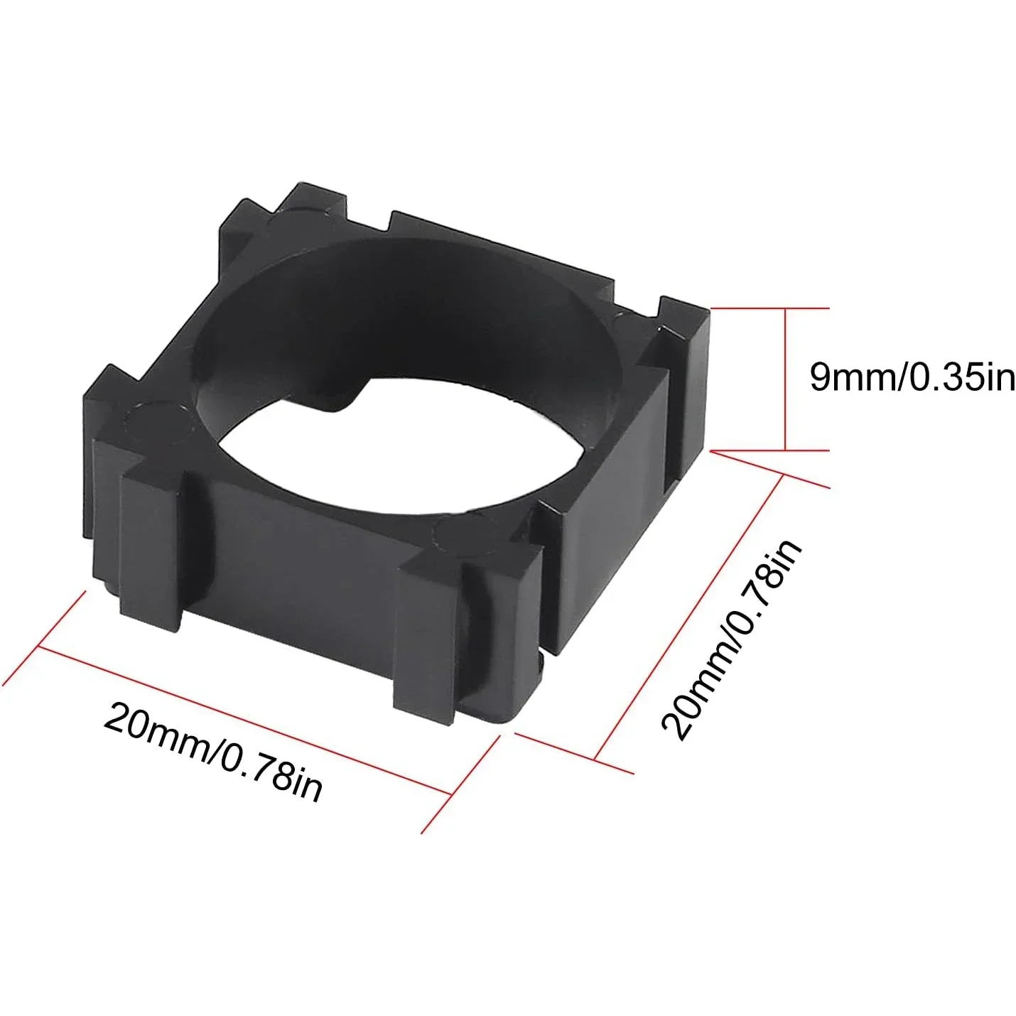 100PCS 18650 Lithium Battery Holder Plastic Battery Pack Bracket Cylindrical Stand Cell Spacer for DIY Fixed Battery