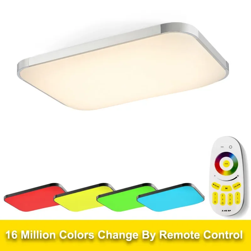 Modern LED Ceiling Lights Lamp RGB for living room bed 90-260V dimmer square flush mount ceiling led plafondlamp kids