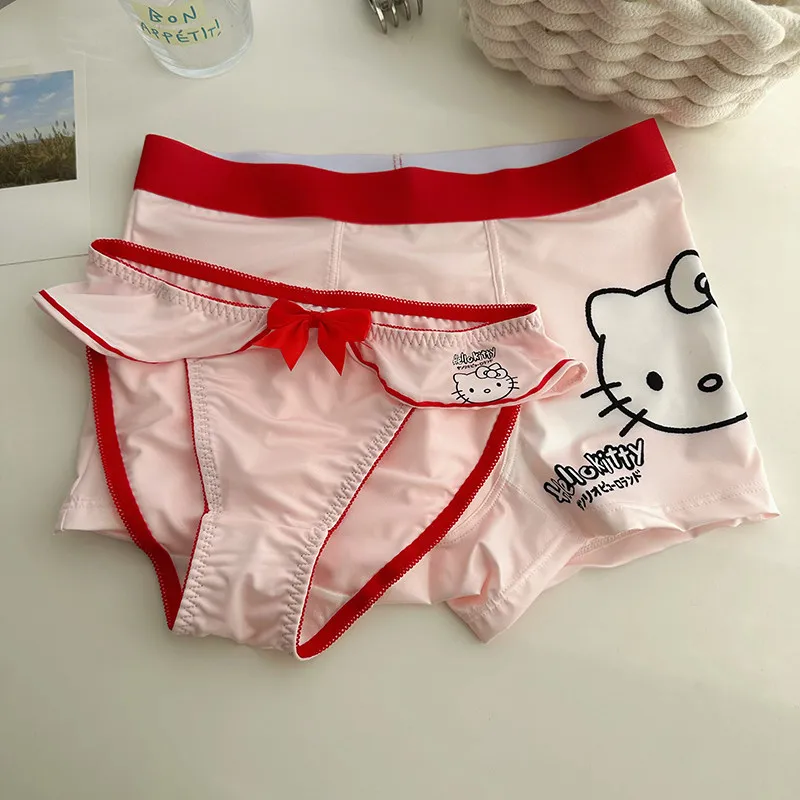 

Kawaii Hello Kitty Kuromi Couple Underpants Cute Men's Women's Print Sexy Lace Women Fashion Anime Soft Comfortable Underpants