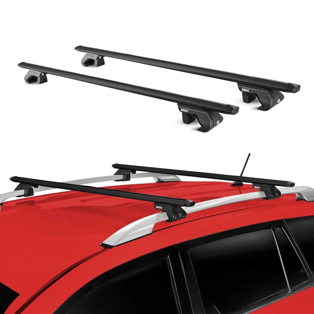 Enhance the car's luggage carrying capacity,Roof Rack Cross Bars Luggage Carrier for VW Tiguan 2025 Black Alu 2 Pieces