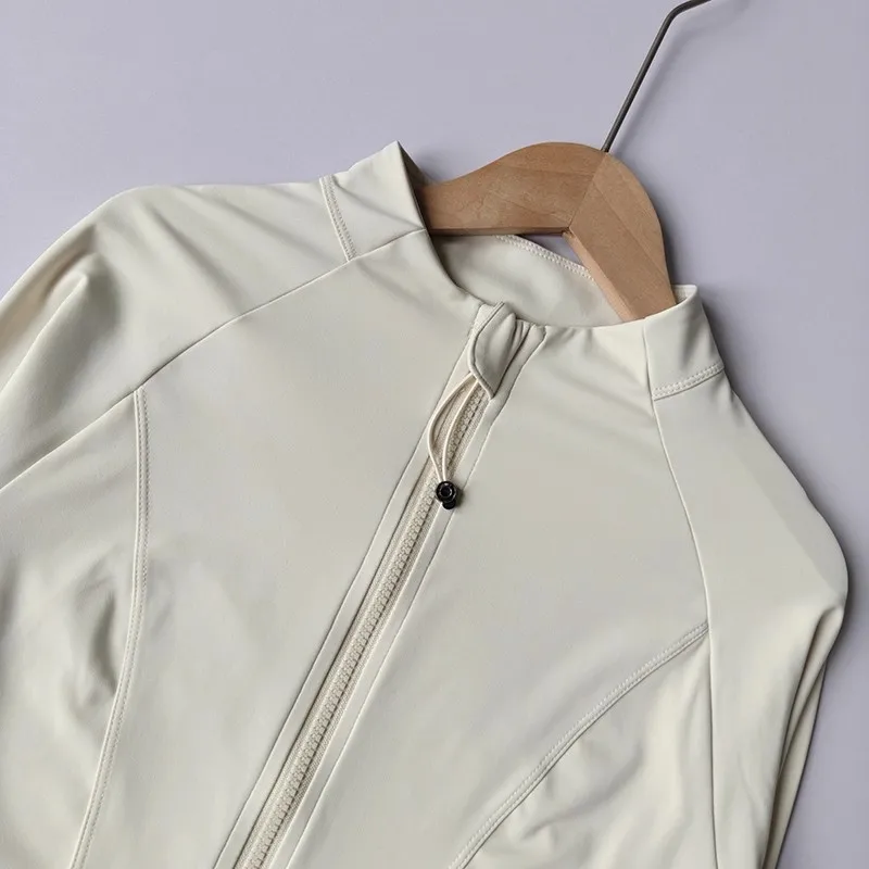 سترة تنحيف نسائية بقصة ضيقة، ياقة واقفة، سحاب، سترة رياضية لليوجا، بلوزة لياقة بدنية دافئة للجري، الخريف، الشتاء