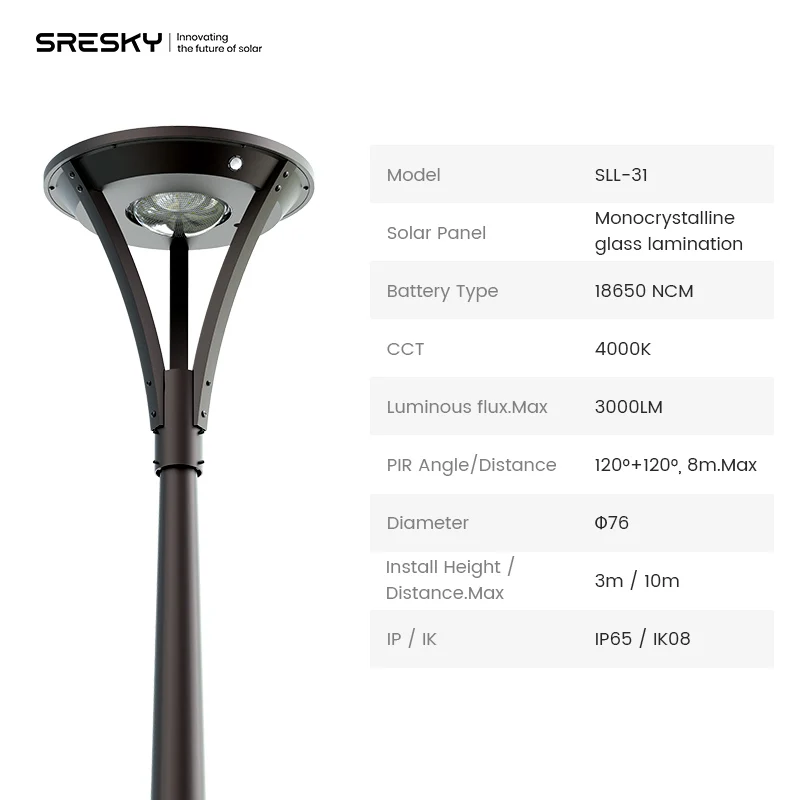 SRESKY ufo Garden Lamp Street Lights Landscape Street Solar Lights Farola Led Para Exterior Solar Street Lamp