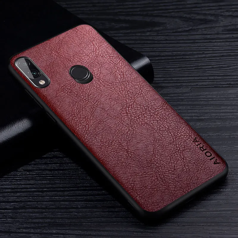 Leather Case For Xiaomi Redmi Note 7 Pro Luxury Business Style Retro Litchi Pattern Back Cover for redmi note 7 pro phone case