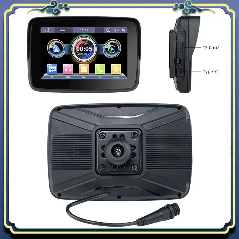 

AU16-5-дюймовый мотоциклетный водонепроницаемый дисплей для мотоцикла, беспроводной Carplay, Android Auto, 1 комплект