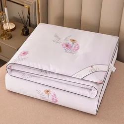 Luxury Soft Warm Mulberry Silk Quilt Down Comforter Bedroom Air Condition Blanket Autumn Quilted Bed 150x200CM for Single